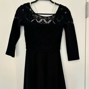 Lily Pulitzer Black Cotton Skater Dress with lace detail
